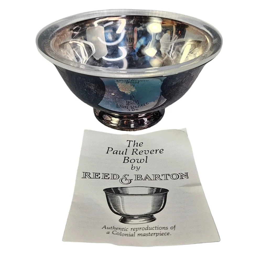 Reed and Barton 102 Bowl Paul Revere Silver Plate With Liner Candy Nut Vtg READ